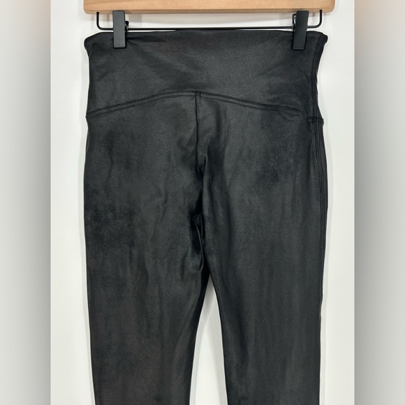 Spanx Faux Leather Leggings Black Large High Rise  Skinny Pants 2437 - Picture 9 of 12